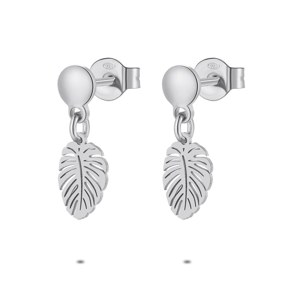 Silver Earrings, Leaf